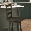 Pemberly Row Wooden Swivel Counter Height Stool in Gray Wash Walnut
