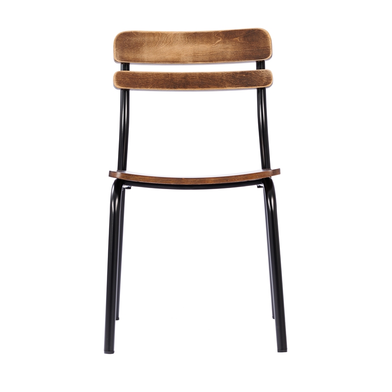 Pemberly Row Set of 2 Solid Wood Dining Chairs with Black Frame - Antique Copper