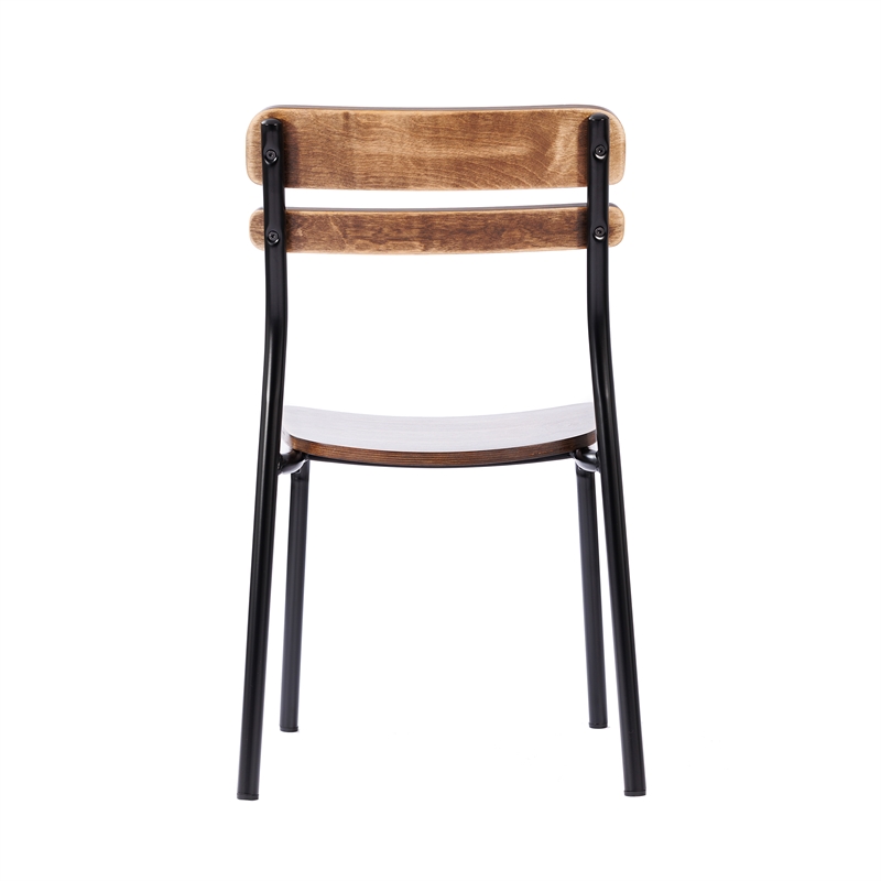 Pemberly Row Set of 2 Solid Wood Dining Chairs with Black Frame - Antique Copper