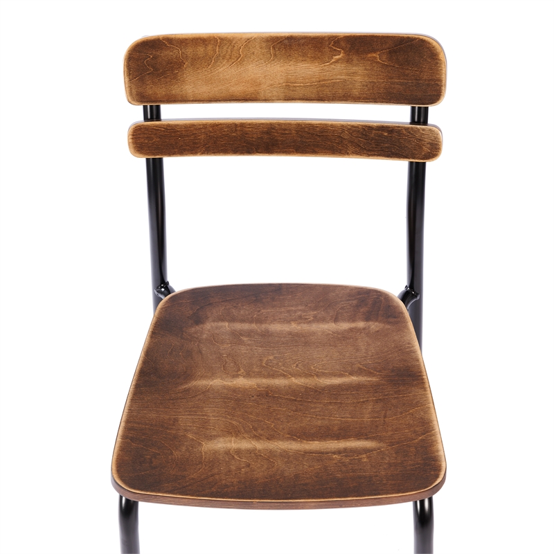 Pemberly Row Set of 2 Solid Wood Dining Chairs with Black Frame - Antique Copper