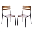 Pemberly Row Set of 2 Solid Wood Dining Chairs with Black Frame - Antique Copper