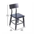 Pemberly Row Set of 2 Rustic Black Industrial Style Wood Dining Chairs
