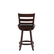 Pemberly Row Ladderback Wooden Swivel Counter Stools in Espresso/Black