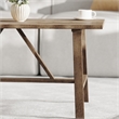 Pemberly Row Solid Wood Farmhouse Trestle Style Coffee Table in Rustic Brown