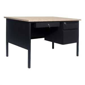 Pemberly Row 30x48 Right Side Single Pedestal Desk with 3 Locking Drawers