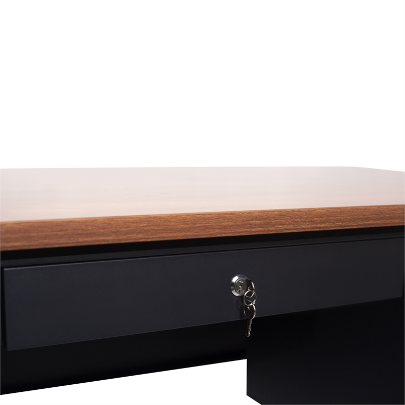 Pemberly Row 30x48 Right Side Single Pedestal Desk with 3 Locking Drawers