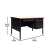 Pemberly Row 30x48 Right Side Single Pedestal Desk with 3 Locking Drawers