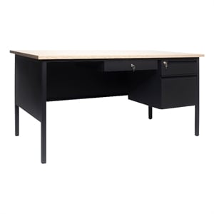 Pemberly Row 30x60 Right Side Single Pedestal Desk with 3 Locking Drawers