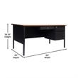 Pemberly Row 30x60 Right Side Single Pedestal Desk with 3 Locking Drawers