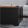 Pemberly Row Farmhouse Coffee Table with Hinged Lift Top & Storage in Black/Oak