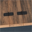 Pemberly Row Farmhouse Coffee Table with Hinged Lift Top & Storage in Black/Oak