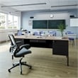 Pemberly Row 50x70 Double Pedestal Desk with 5 Locking Drawers in White Oak