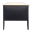 Pemberly Row 50x70 Double Pedestal Desk with 5 Locking Drawers in White Oak