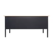 Pemberly Row 50x70 Double Pedestal Desk with 5 Locking Drawers in White Oak