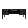 Pemberly Row 50x70 Double Pedestal Desk with 5 Locking Drawers in White Oak