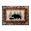 Pemberly Row Wandering Bear and Cub Rustic 4' x 5' Area Rug in Brown