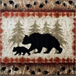 Pemberly Row Wandering Bear and Cub Rustic 4' x 5' Area Rug in Brown