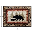 Pemberly Row Wandering Bear and Cub Rustic 4' x 5' Area Rug in Brown