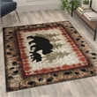 Pemberly Row Wandering Bear and Cub Rustic 4' x 5' Area Rug in Brown