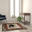 Pemberly Row Wandering Bear and Cub Rustic 4' x 5' Area Rug in Brown
