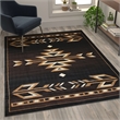 Pemberly Row Southwestern 5' x 7' Area Rug in Shades of Brown Beige and Black