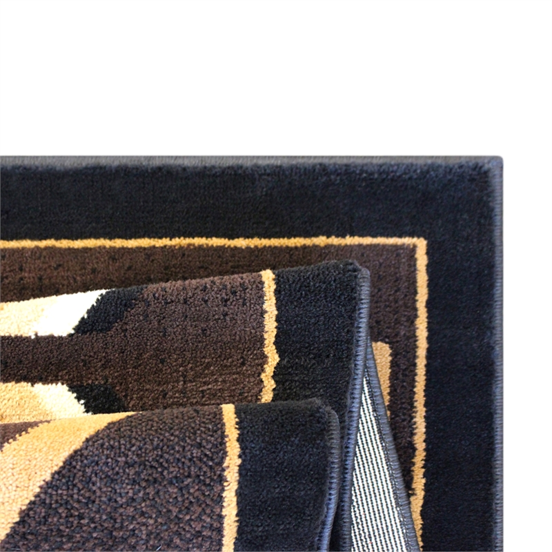 Pemberly Row Southwestern 5' x 7' Area Rug in Shades of Brown Beige and Black