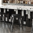 Pemberly Row All-Weather Black Backless Counter Stools with Black Seat Set of 4