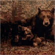 Pemberly Row Mother Bear with 2 Cubs 2' x 3' Indoor Area Rug in Brown