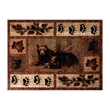 Pemberly Row Mother Bear with 2 Cubs 2' x 3' Indoor Area Rug in Brown