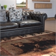 Pemberly Row Mother Bear with 2 Cubs 6' x 9' Indoor Area Rug in Brown