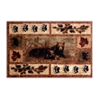 Pemberly Row Mother Bear with 2 Cubs 6' x 9' Indoor Area Rug in Brown