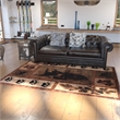 Pemberly Row Mother Bear with 2 Cubs 6' x 9' Indoor Area Rug in Brown