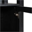Pemberly Row 3 Tier Storage Cabinet Bookshelf with Glass Doors in Black