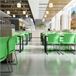 Pemberly Row Green Full Back Contoured Stack Chair with Sled Base