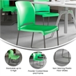 Pemberly Row Green Full Back Contoured Stack Chair with Sled Base
