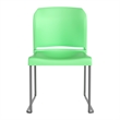 Pemberly Row Green Full Back Contoured Stack Chair with Sled Base