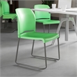 Pemberly Row Green Full Back Contoured Stack Chair with Sled Base
