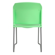 Pemberly Row Green Full Back Contoured Stack Chair with Sled Base