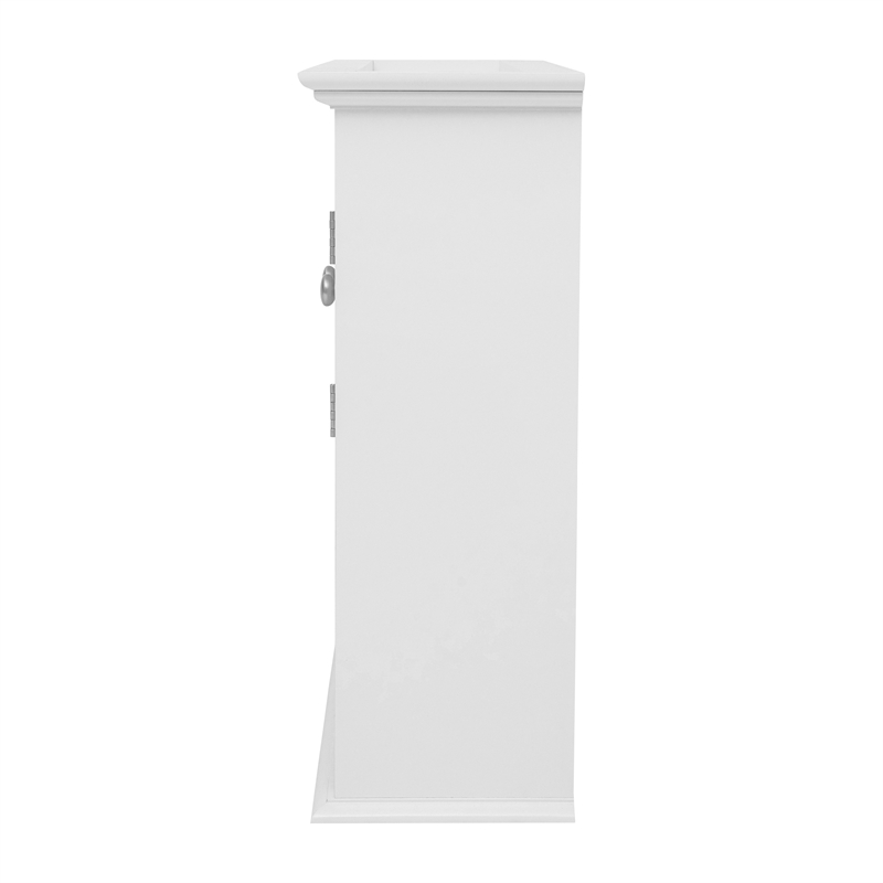 Pemberly Row Wall Mount Medicine Cabinet with Shelf & Dual Doors in White