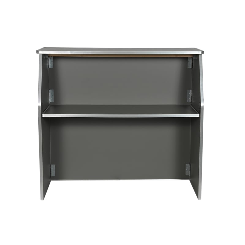 Pemberly Row 4' Slate Gray Laminate Foldable Portable Event Bar