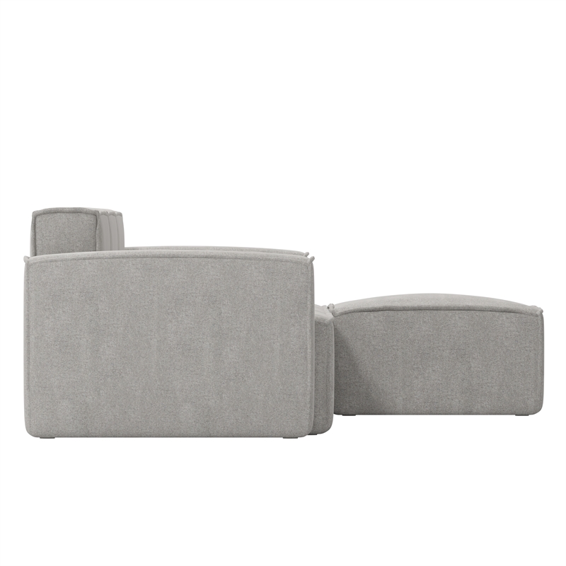 Pemberly Row 4 Piece Modular Sectional Sofa with Ottoman in Gray
