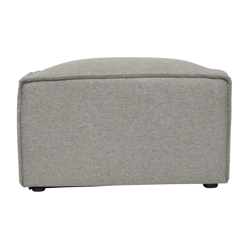 Pemberly Row Contemporary Modular Sectional Sofa Ottoman in Gray