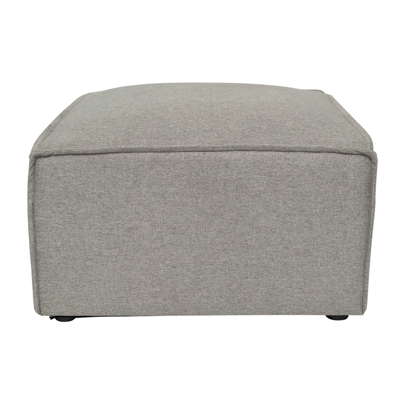 Pemberly Row Contemporary Modular Sectional Sofa Ottoman in Gray