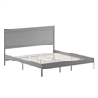 Pemberly Row Solid Wood King Platform Bed with Headboard and Slats in Gray