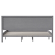 Pemberly Row Solid Wood King Platform Bed with Headboard and Slats in Gray