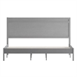 Pemberly Row Solid Wood King Platform Bed with Headboard and Slats in Gray