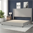 Pemberly Row King Upholstered Platform Bed with Channel Stitched Headboard