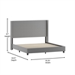Pemberly Row King Upholstered Platform Bed with Channel Stitched Headboard