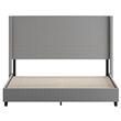 Pemberly Row King Upholstered Platform Bed with Channel Stitched Headboard
