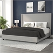Pemberly Row King Upholstered Platform Bed with Channel Stitched Headboard